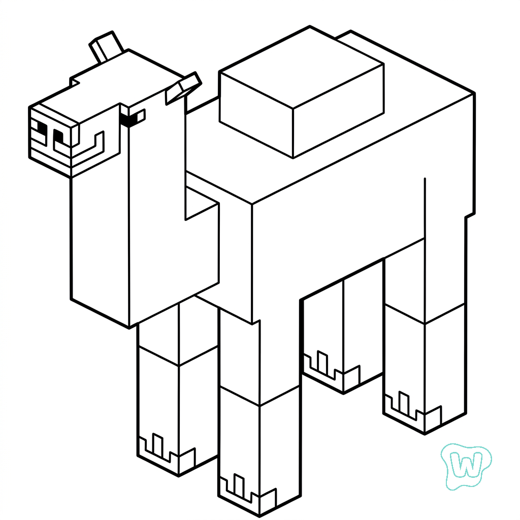 Saddled Camel Minecraft dibujos para colorear  y Imprimir PDF gratis