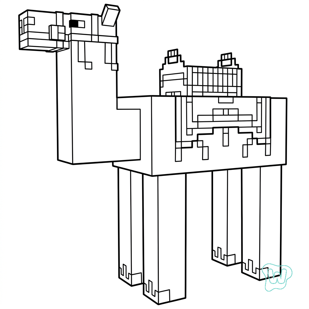 Saddled Camel Minecraft páginas para colorear para adultos pdf