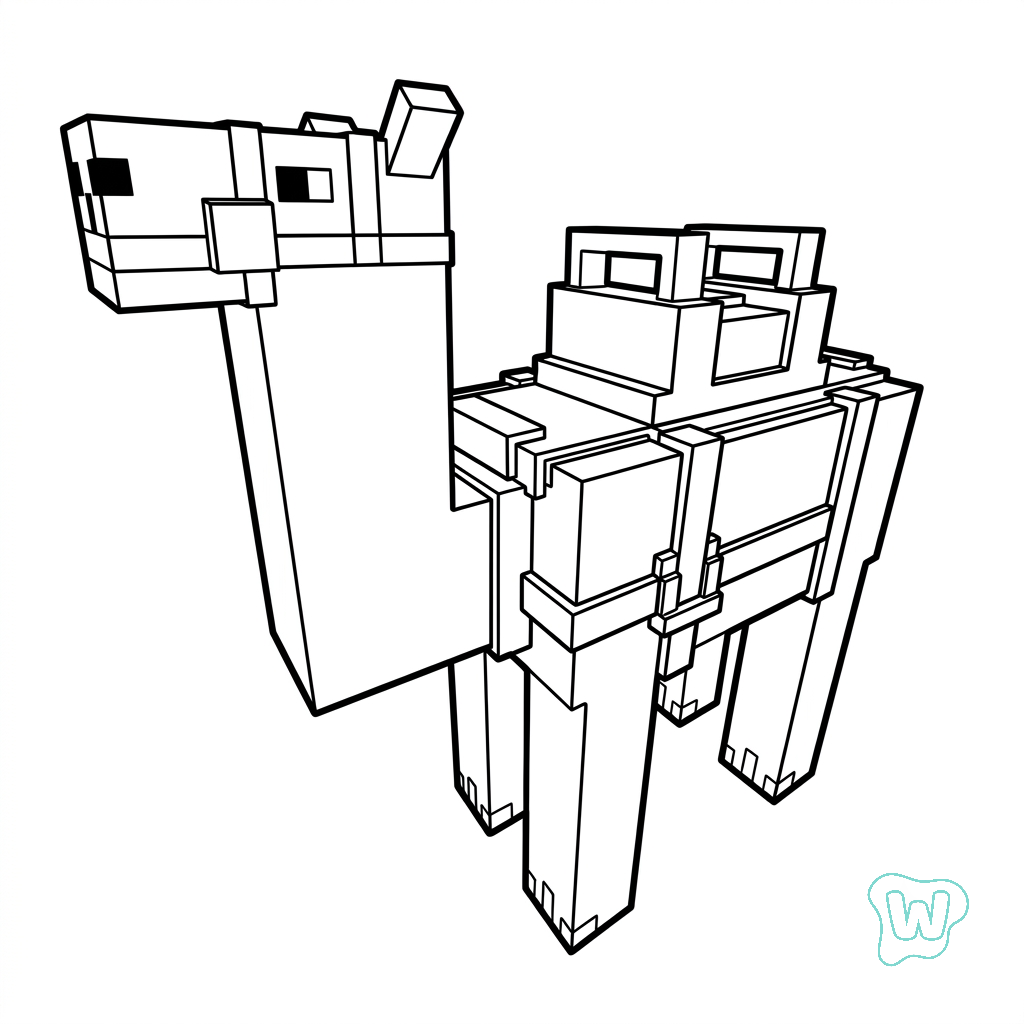Saddled Camel Minecraft adornos para colorear