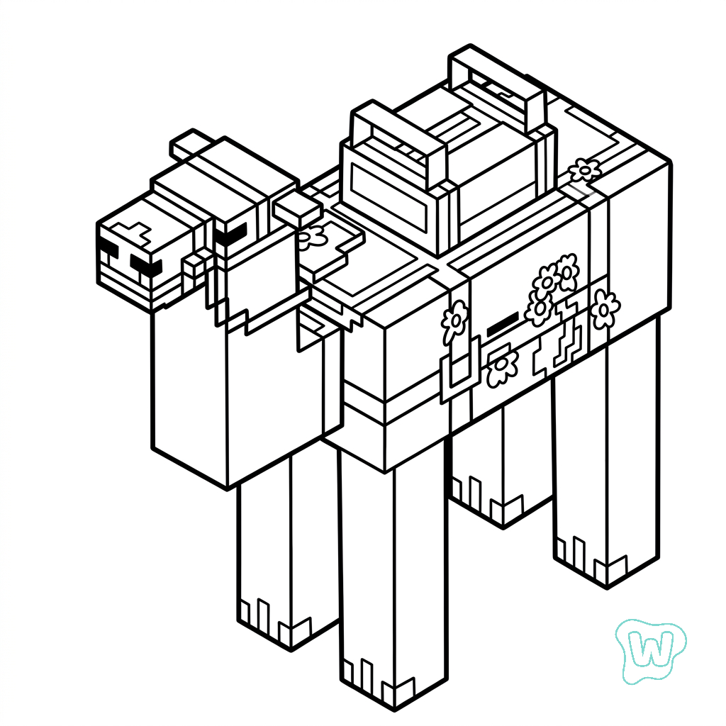 Saddled Camel Minecraft páginas para colorear gratis