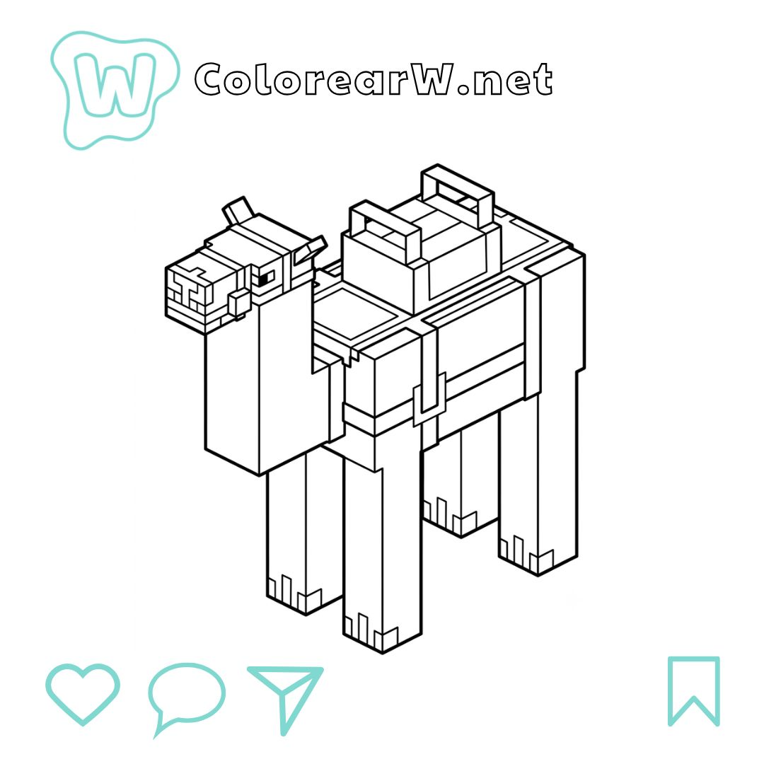 Saddled Camel Minecraft para colorear (PDF para imprimir gratis) thumbnail