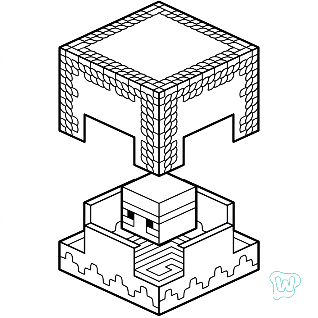 Shulker Minecraft páginas para colorear para adultos pdf