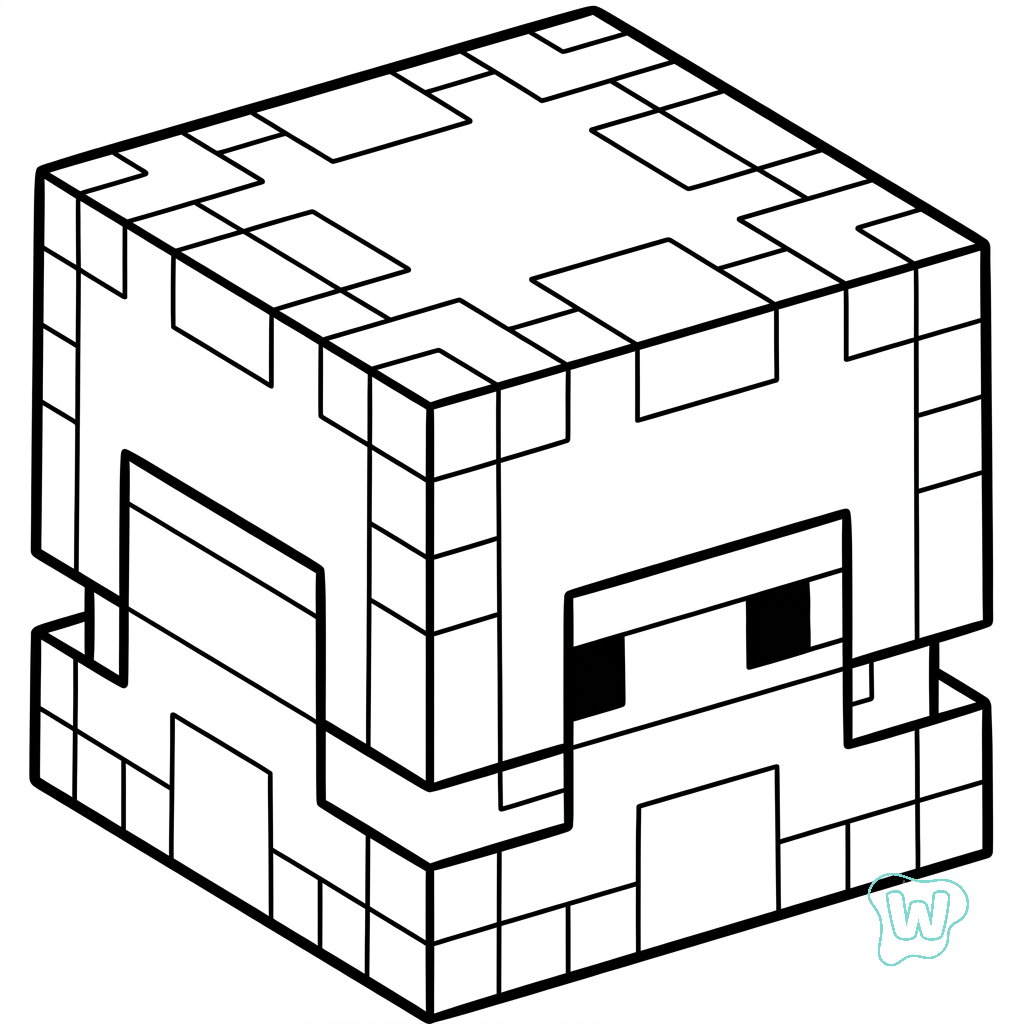 páginas para colorear gratis Shulker Minecraft