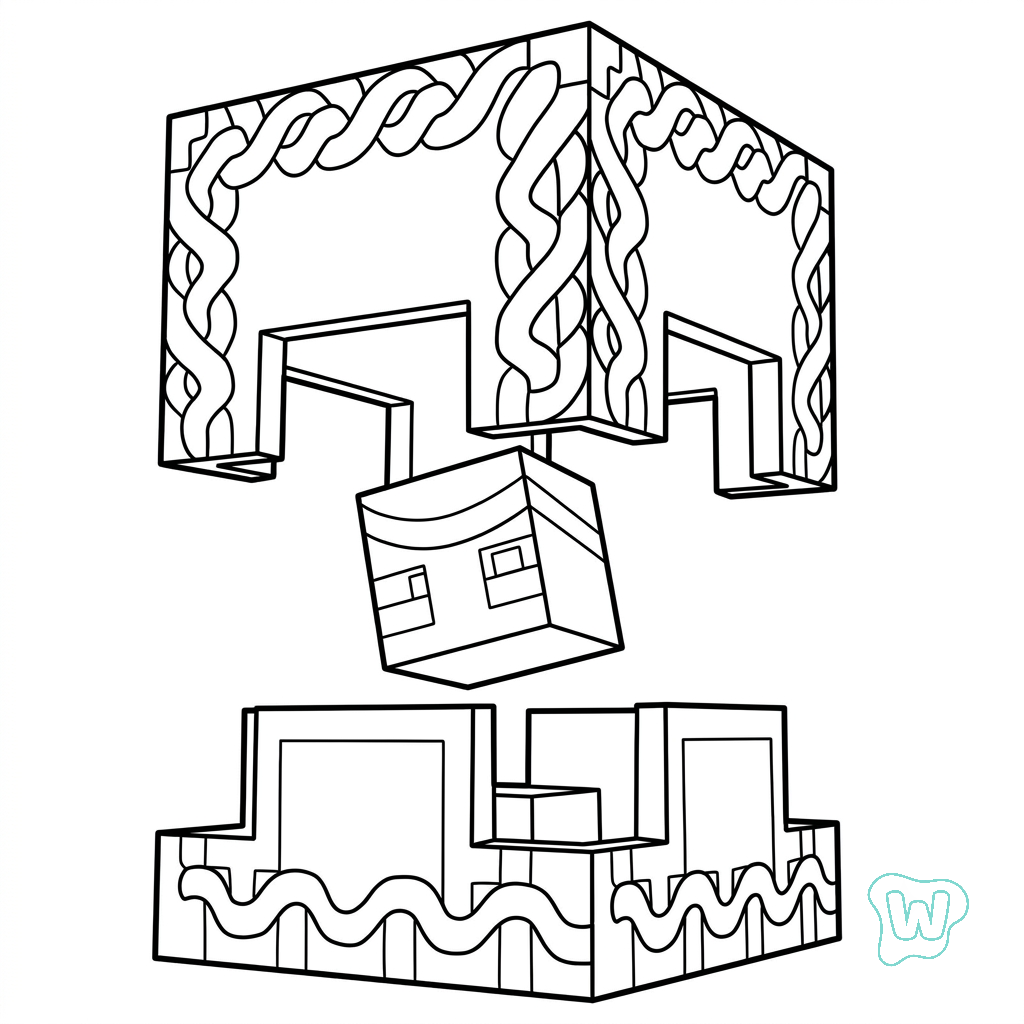 dibujos para colorear grinch Shulker Minecraft