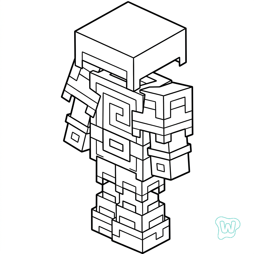 páginas para colorear de preescolar Shulker Minecraft
