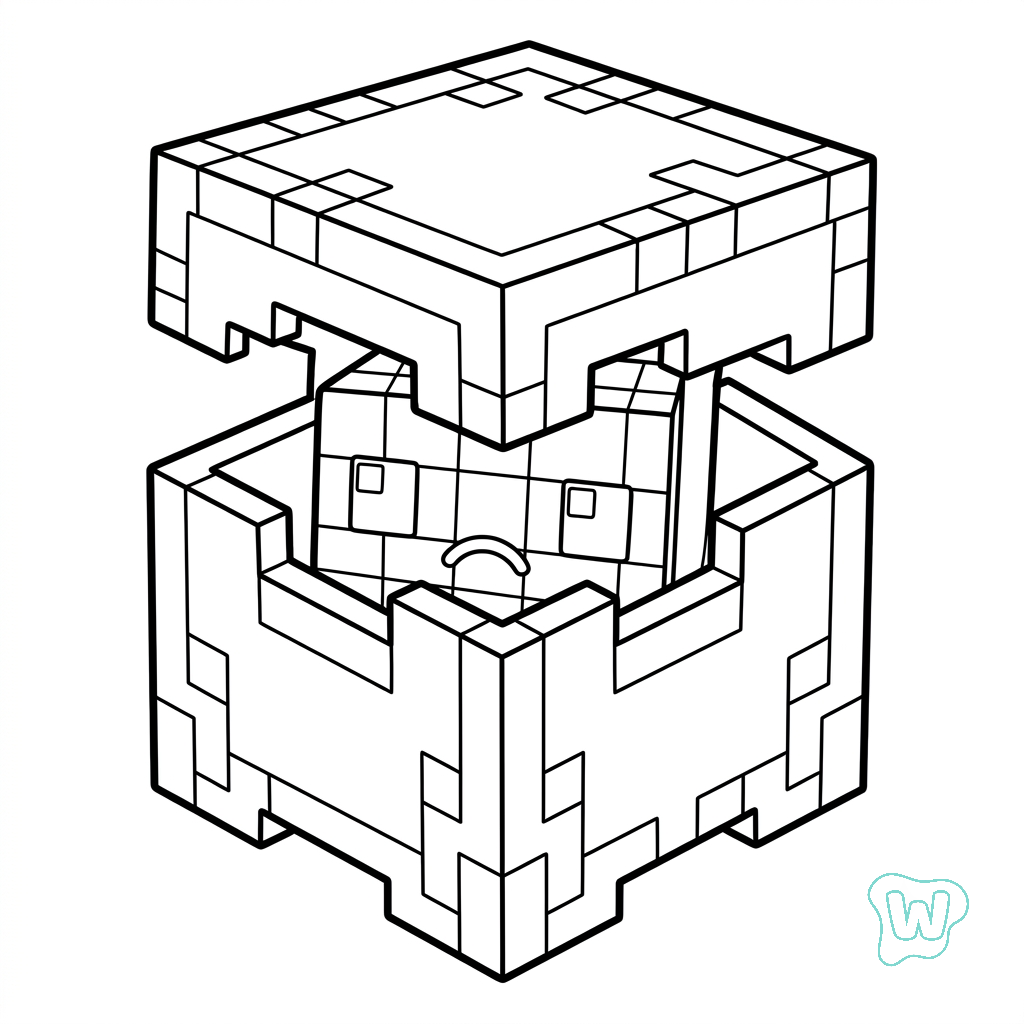 Shulker Minecraft dibujos para colorear grinch