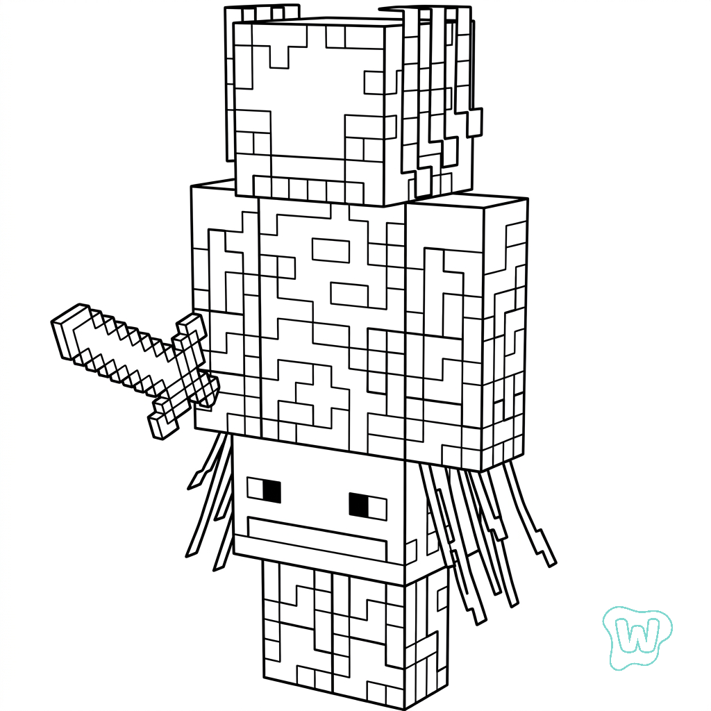 niños Strider Minecraft páginas para colorear