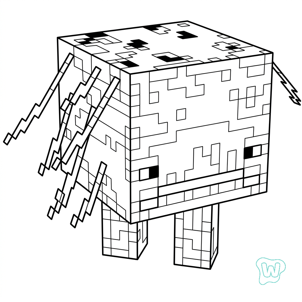 lindas páginas para colorear Strider Minecraft