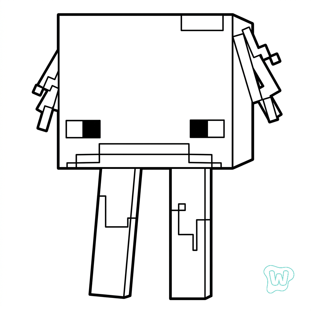 Strider Minecraft para colorear y Imprimir PDF