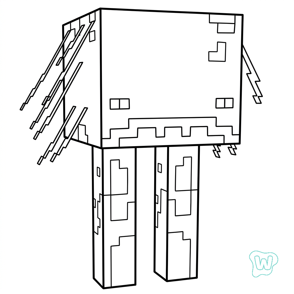 Strider Minecraft páginas para colorear gratis
