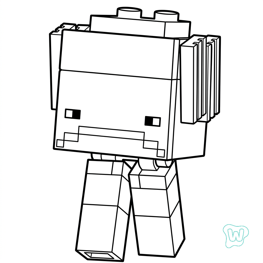 páginas para colorear gratis para adultos Strider Minecraft