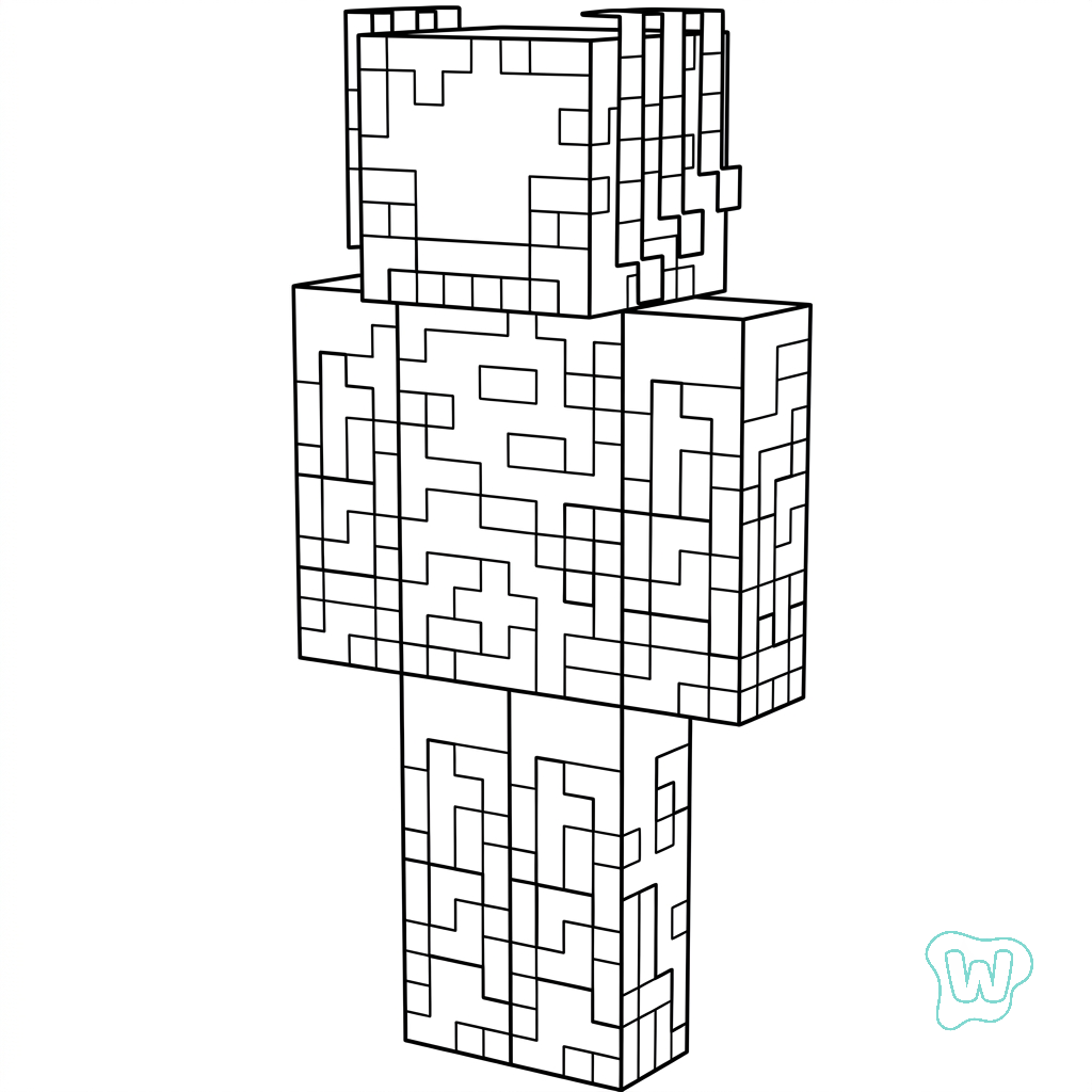 páginas para colorear Strider Minecraft gratis