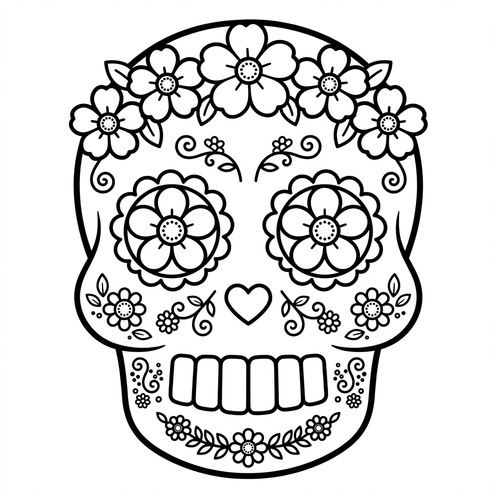 Dibujo del Día de Muertos para colorear