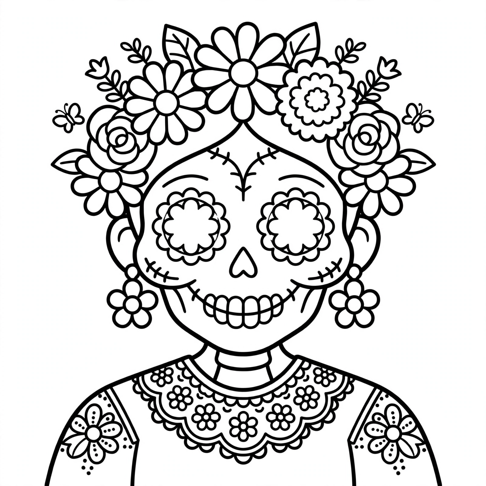 Dibujo del Día de Muertos para colorear 19
