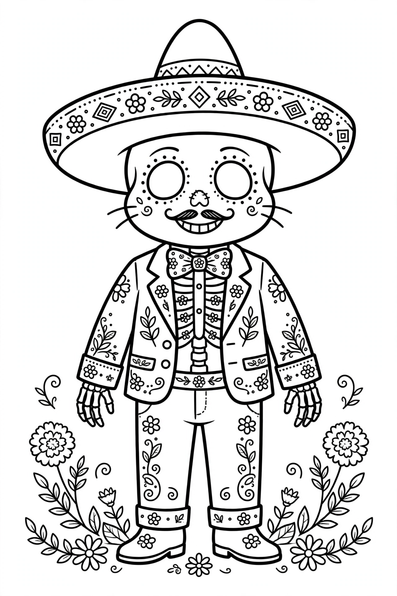 Dibujo del Día de Muertos para colorear 18