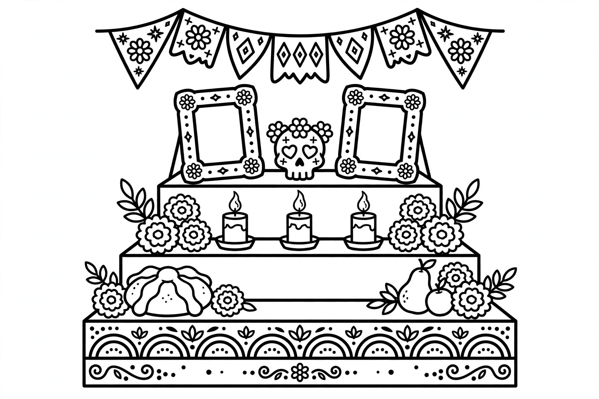 Dibujo del Día de Muertos para colorear 15