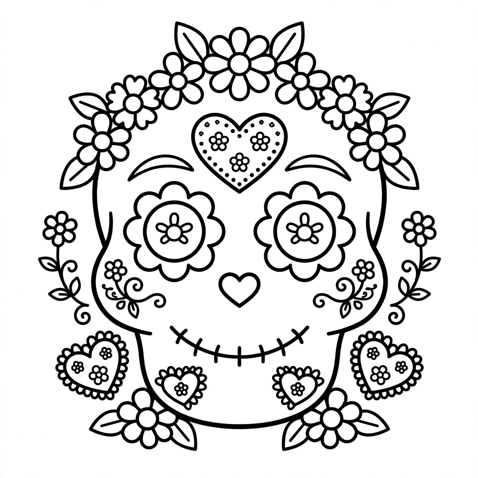Dibujo del Día de Muertos para colorear 14