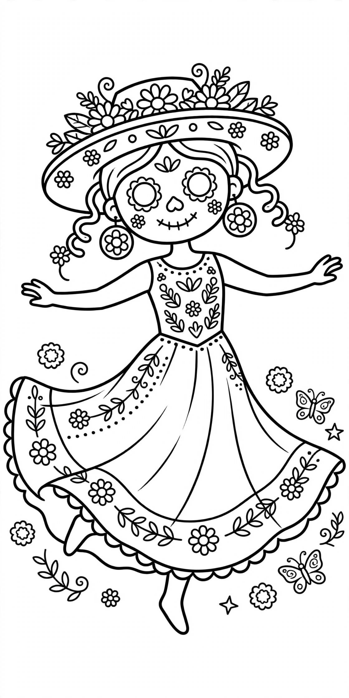 Dibujo del Día de Muertos para colorear 13