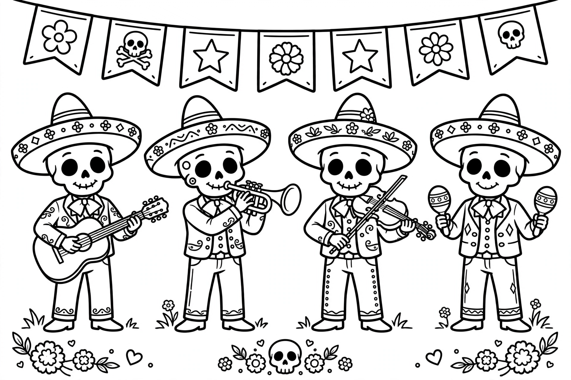 Dibujo del Día de Muertos para colorear 11