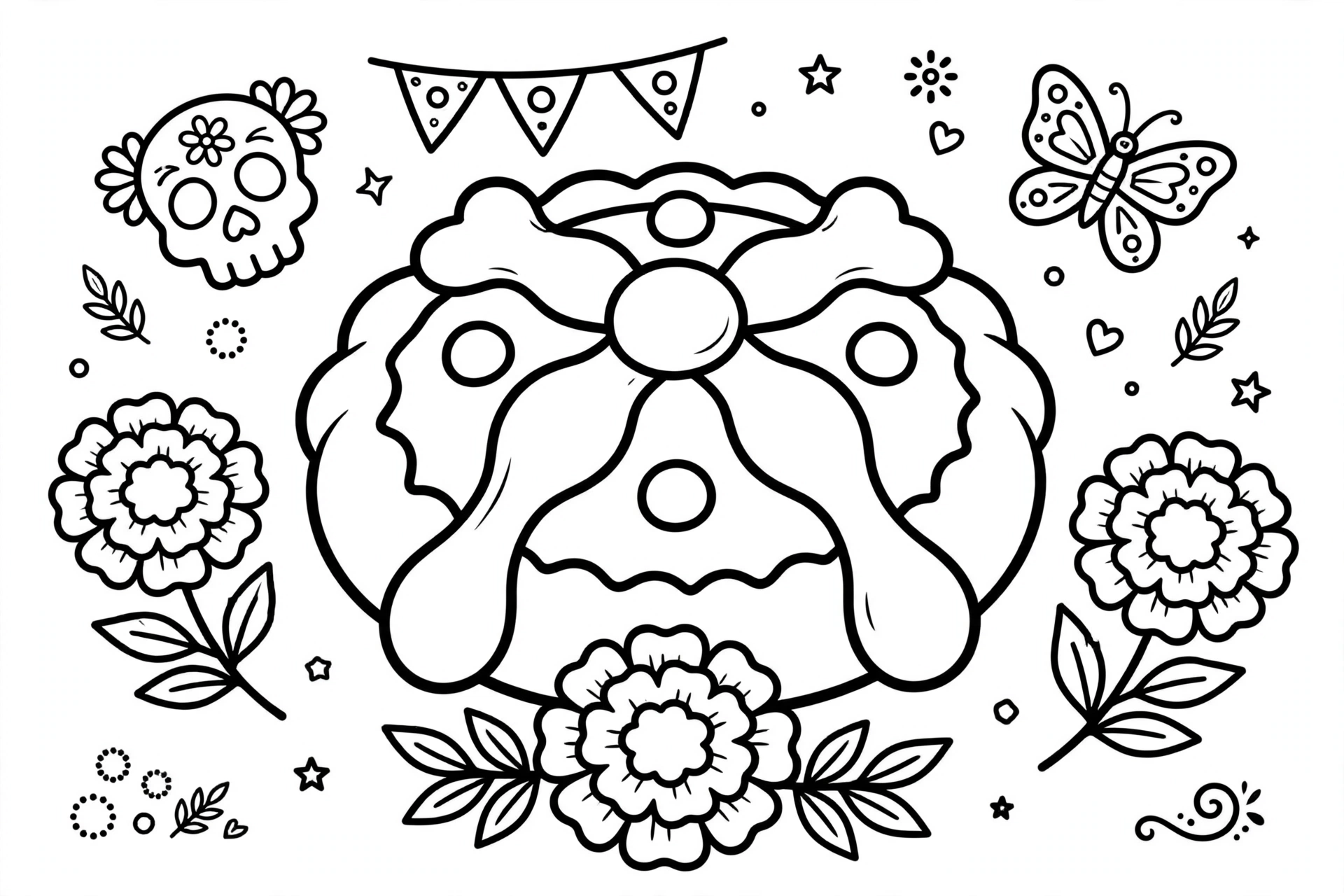 Dibujo del Día de Muertos para colorear 9