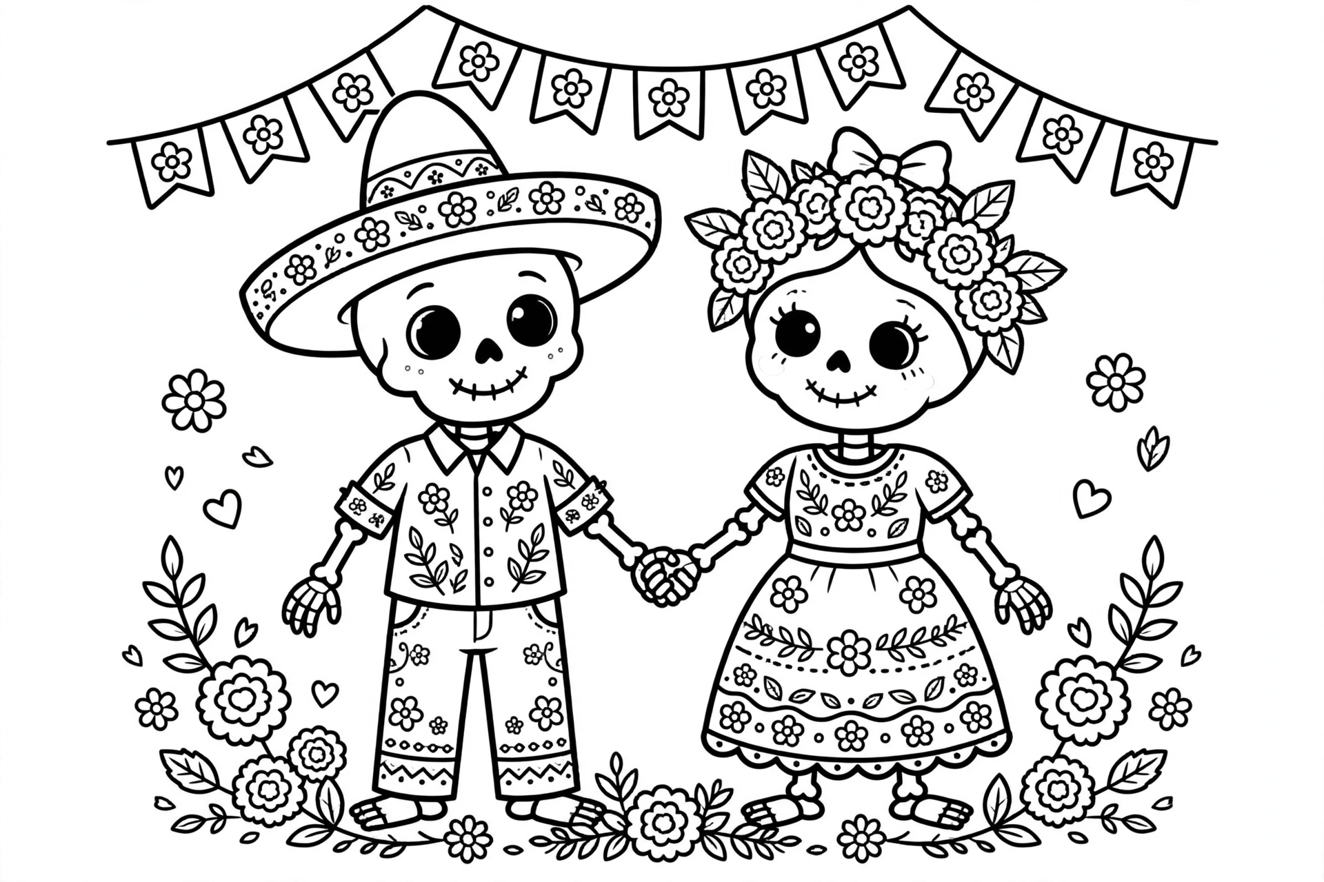 Dibujo del Día de Muertos para colorear 8