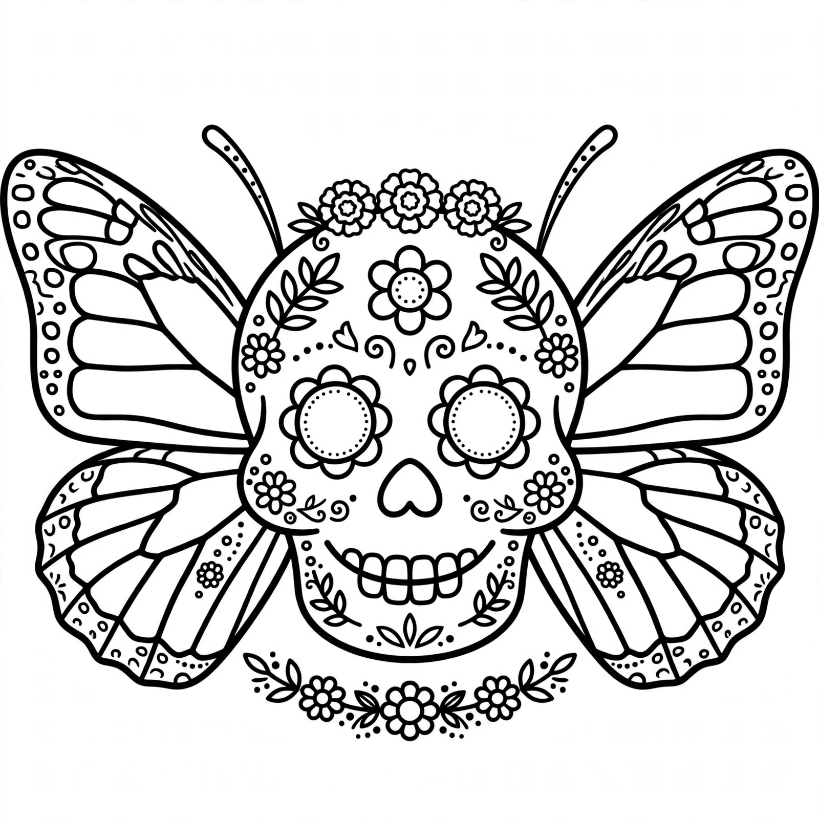 Dibujo del Día de Muertos para colorear 6