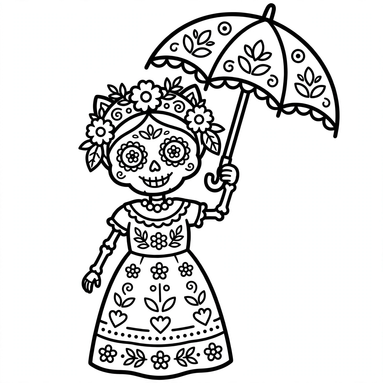 Dibujo del Día de Muertos para colorear 5