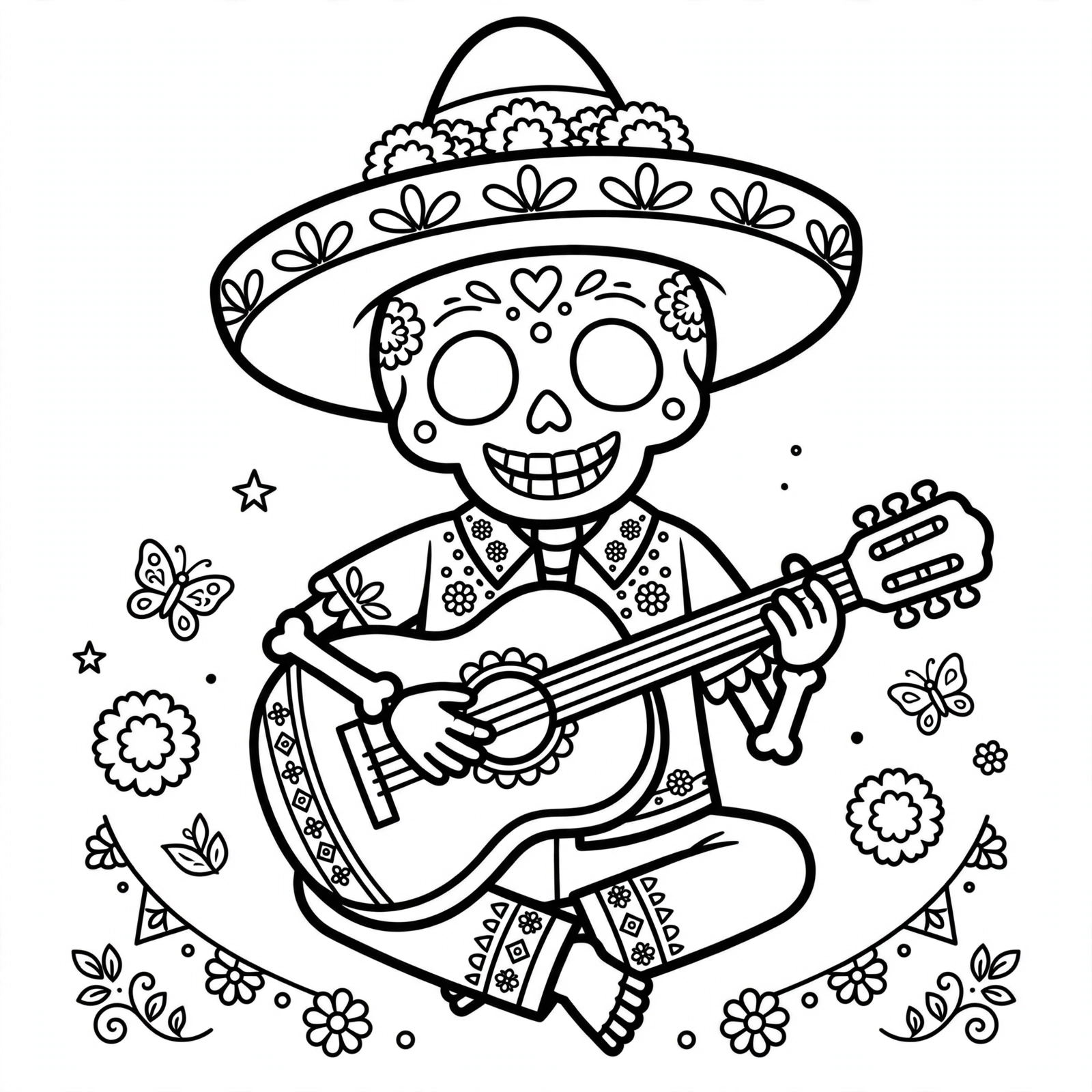 Dibujo del Día de Muertos para colorear 4