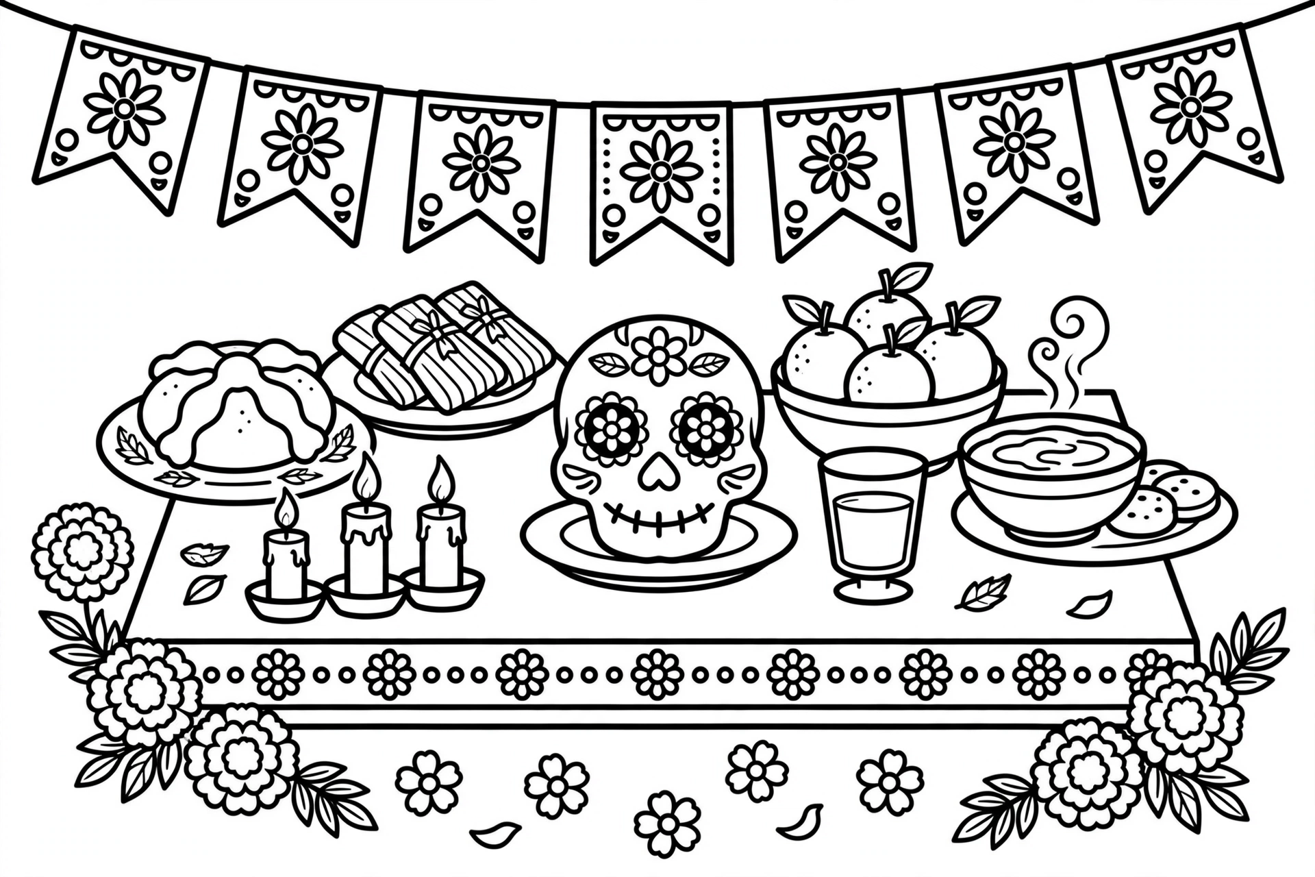 Dibujo del Día de Muertos para colorear 3