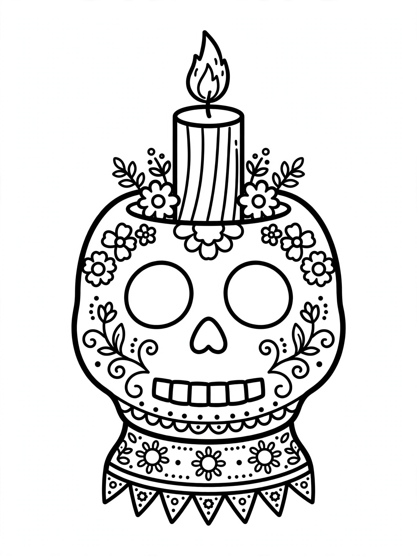 Dibujo del Día de Muertos para colorear 2