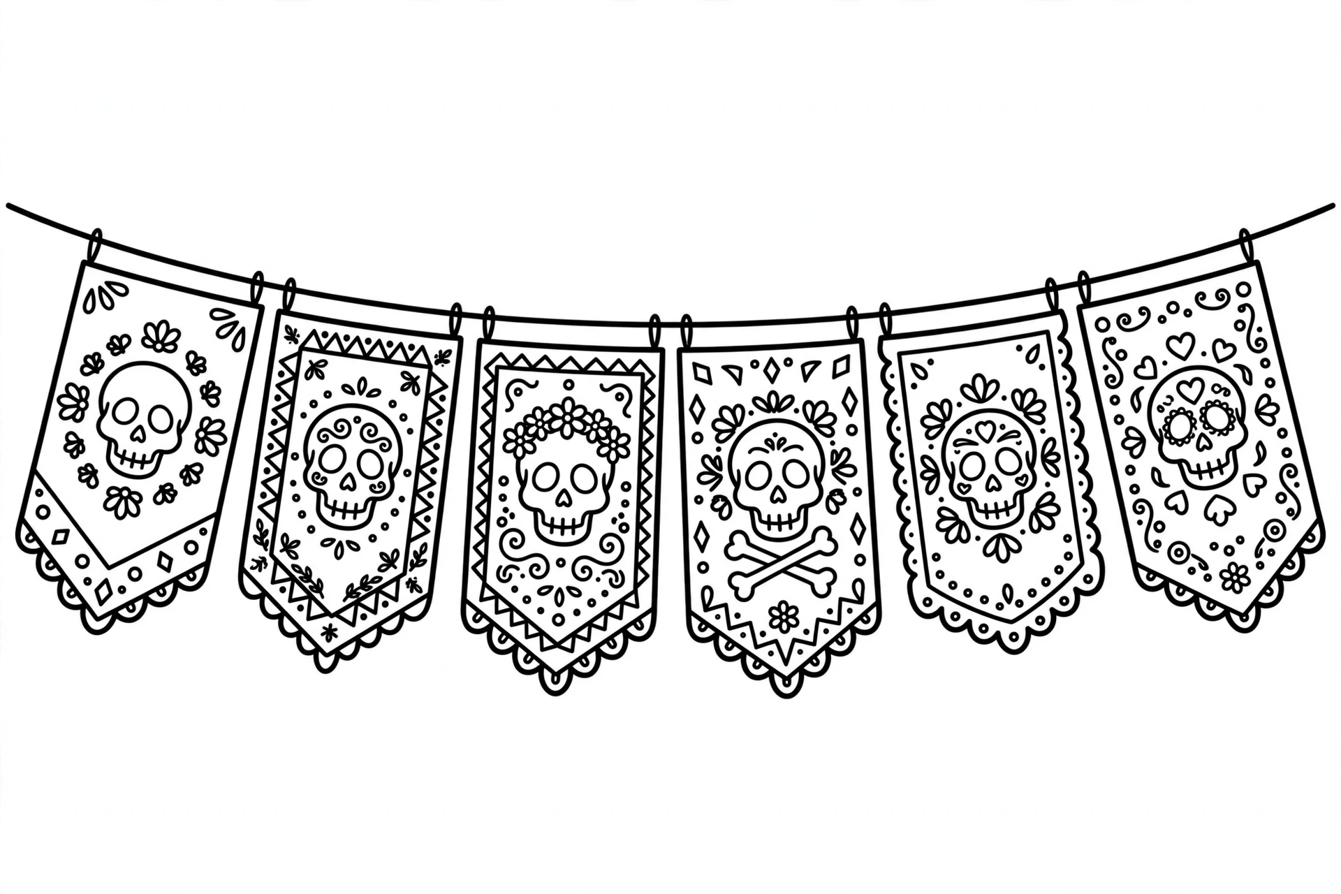 Dibujo del Día de Muertos para colorear 1
