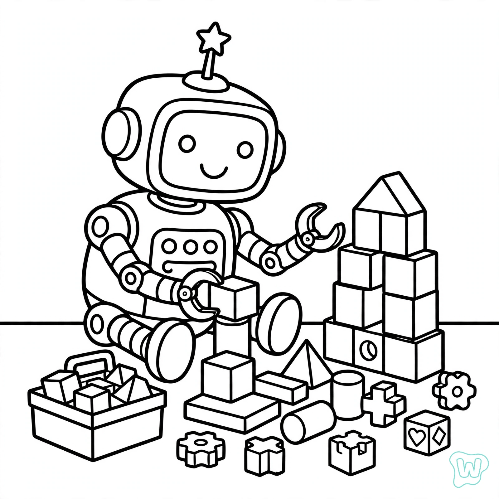 Dibujo de robot para colorear 2