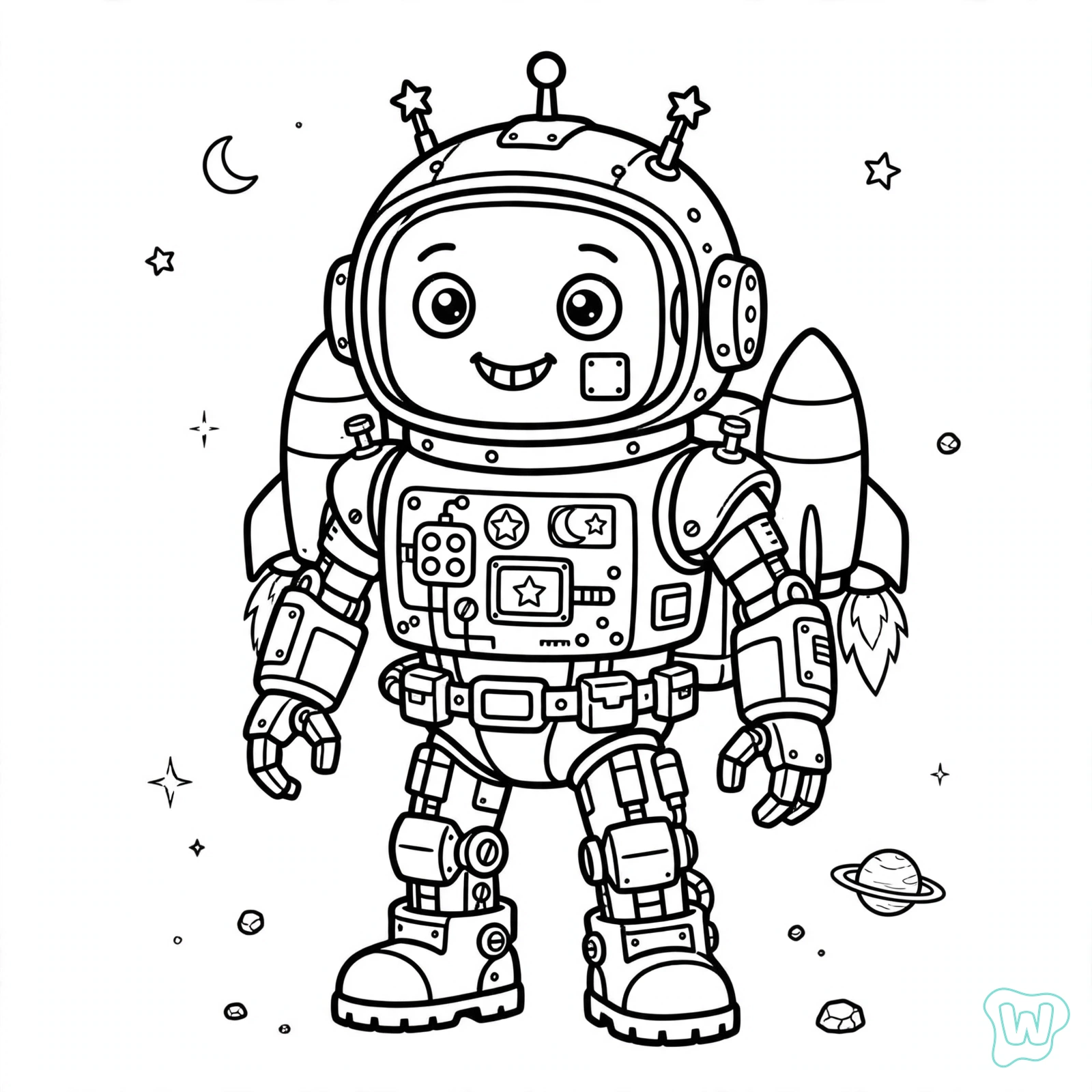 Dibujo de robot para colorear 4