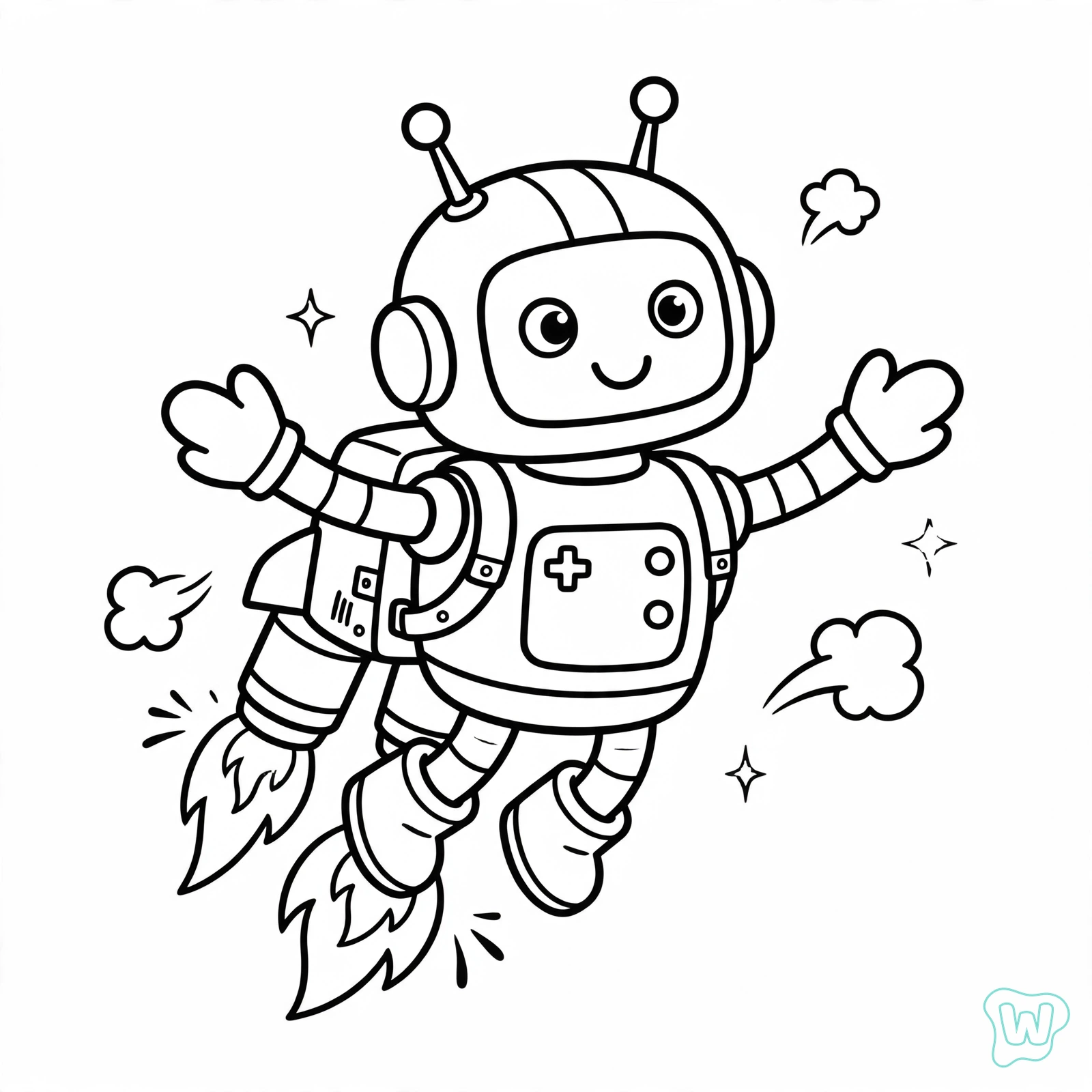 Dibujo de robot para colorear 7