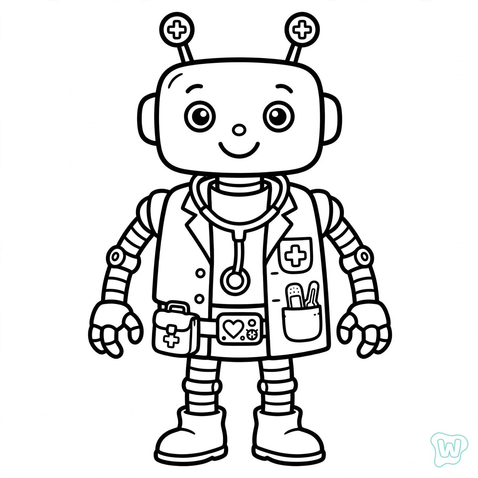Dibujo de robot para colorear 10