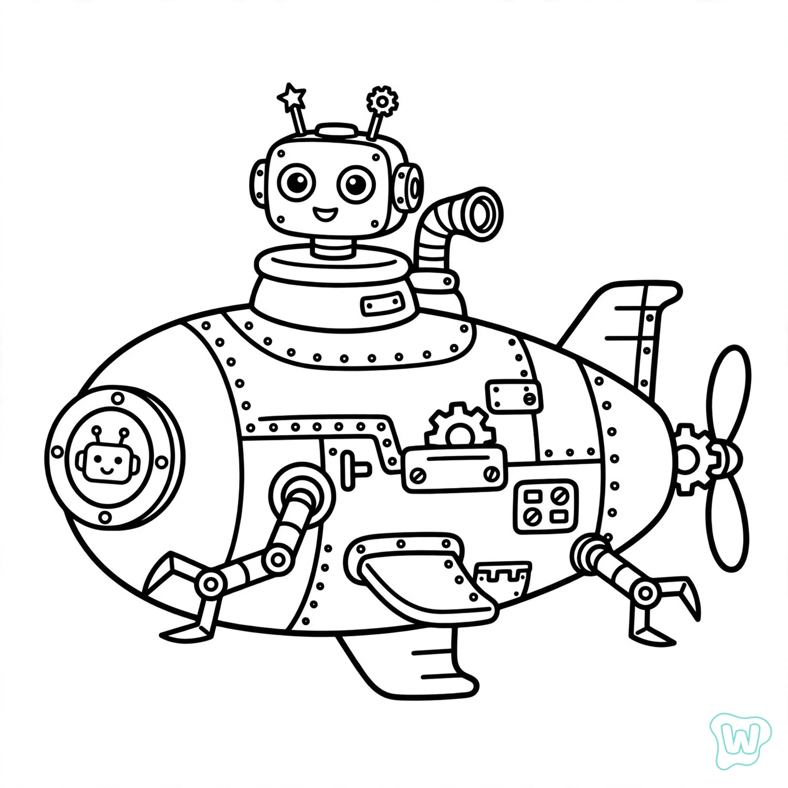 Dibujo de robot para colorear 13