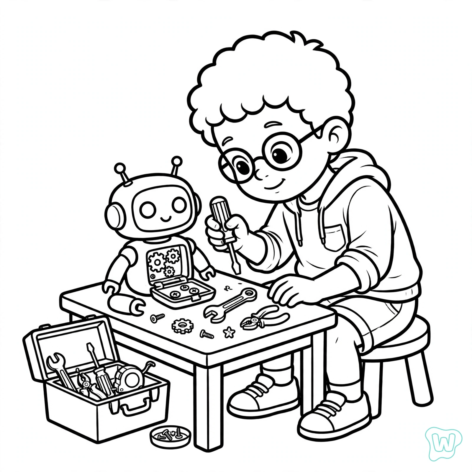 Dibujo de robot para colorear 15