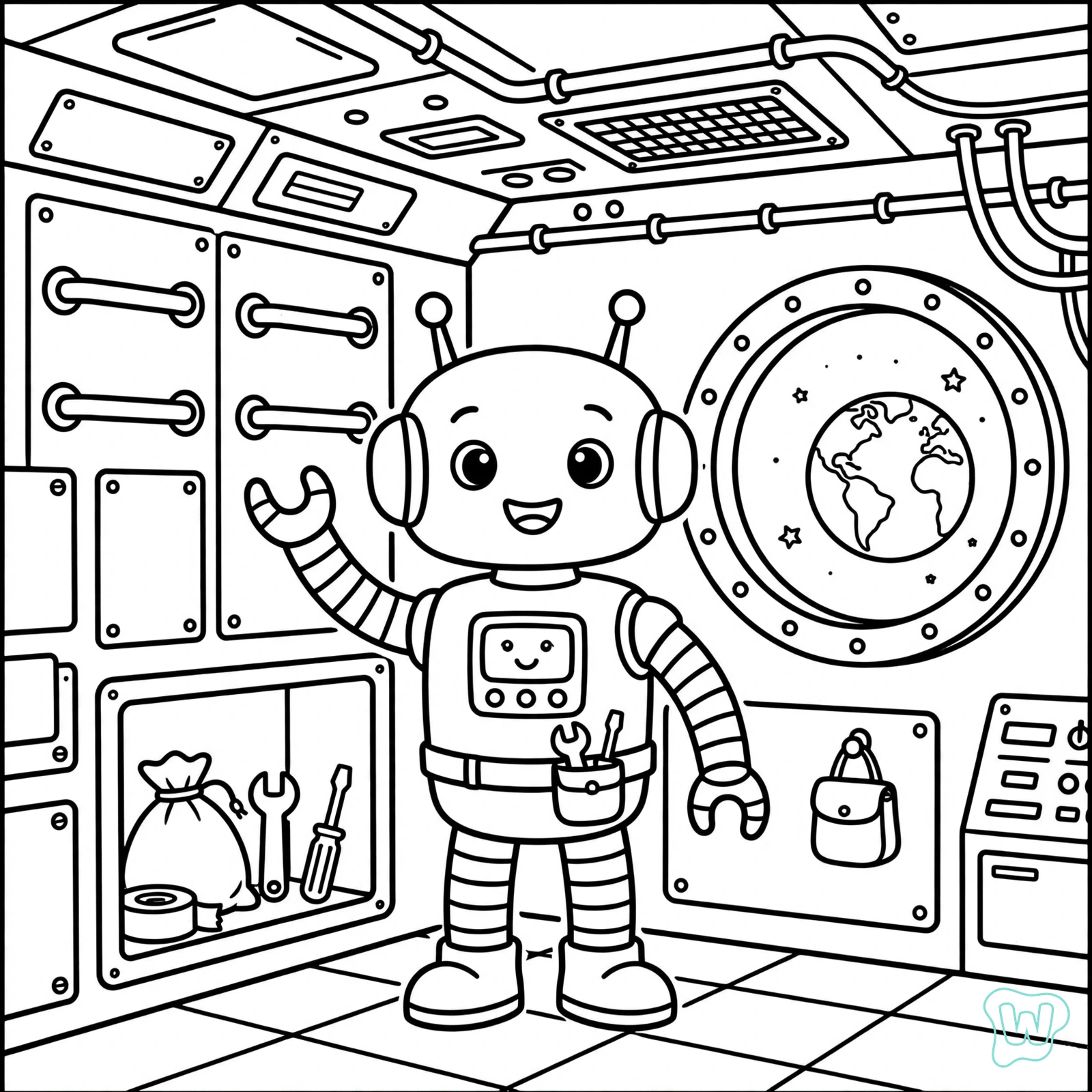 Dibujo de robot para colorear 18